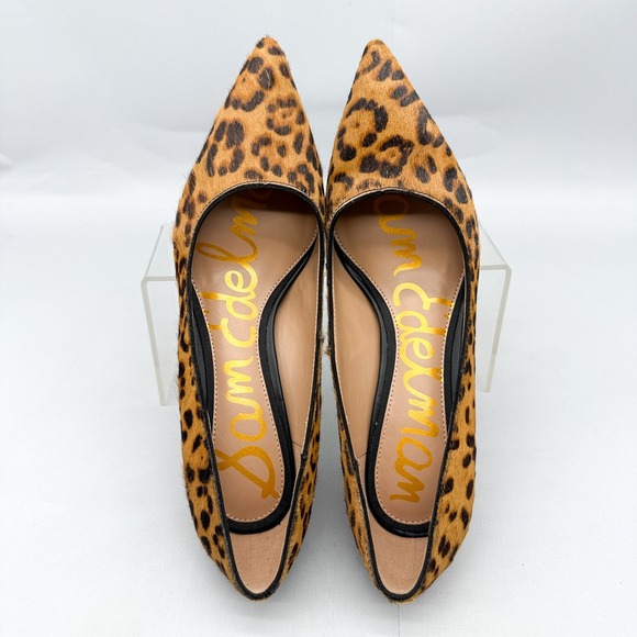 Sam Edelman Womens 6.5 Vienna Leopard Print Calf Hair Pointed Toe Pumps Heels - Picture 8 of 13